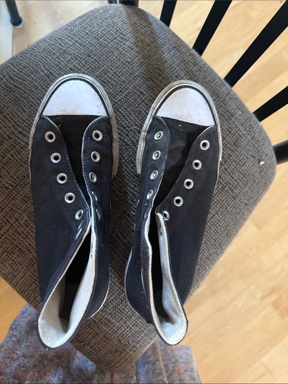 Converse Black and White Slip-On High Top Sneakers